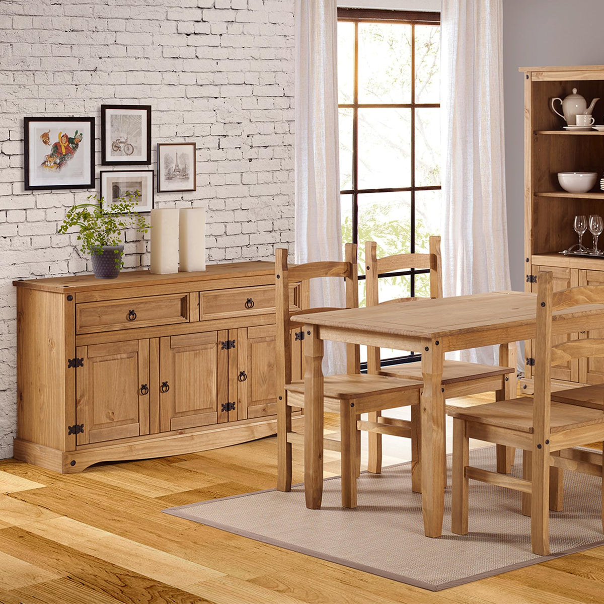 Solid Pine Sideboard with Drawers