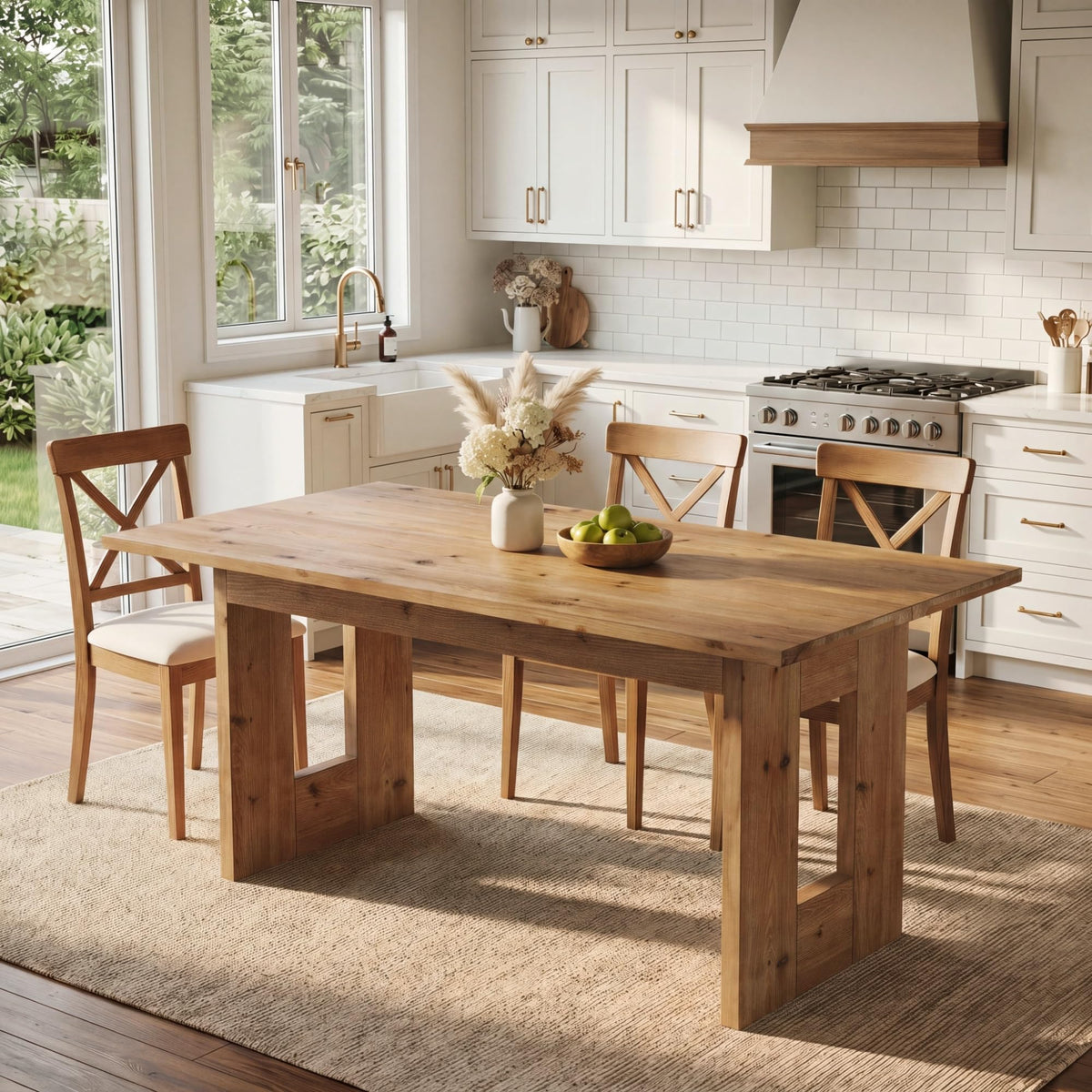 Rustic Solid Wood Dining Table