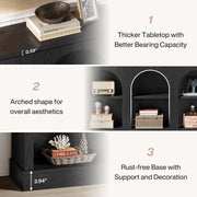 Tribesigns Farmhouse Console Table, 63-Inch Long Entryway Table with 3 Tier Storage, Wooden Rectangular Sofa Table Behind The Couch for Entrance, Hallway, Living Room, Black