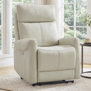 KISLOT Wall Hugger Recliner Chair for Adults, Faux Leather RV Recliner with USB Charging Ports Electric Power Reclining Sofa for Living Room Home Theater Seating Bedroom