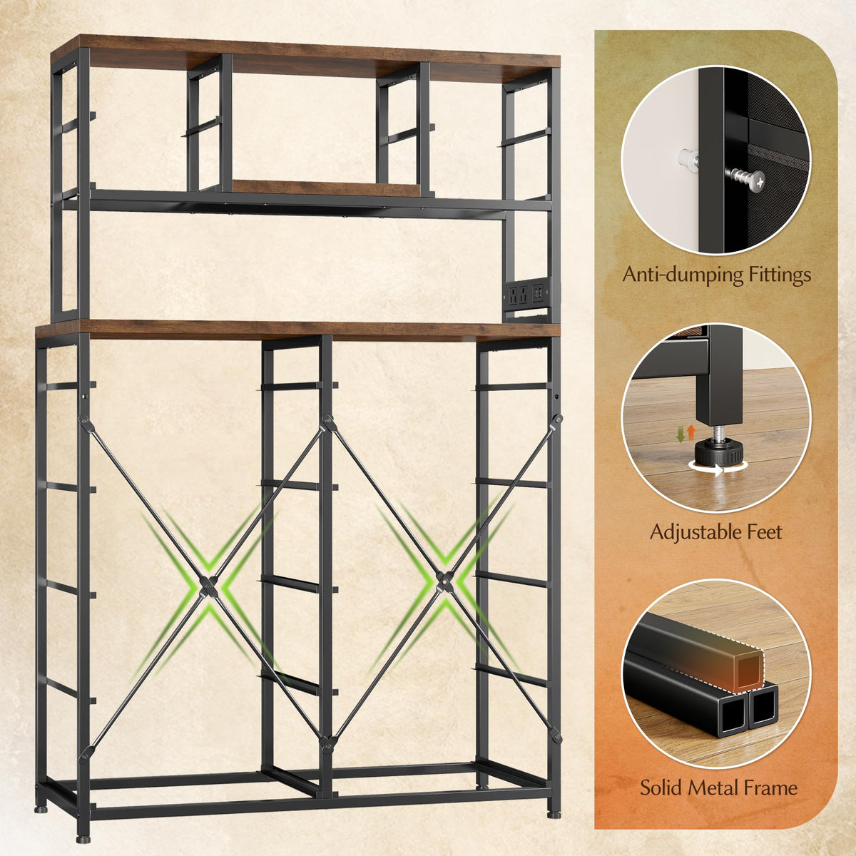 14-Drawer Fabric Dresser with LED Lights
