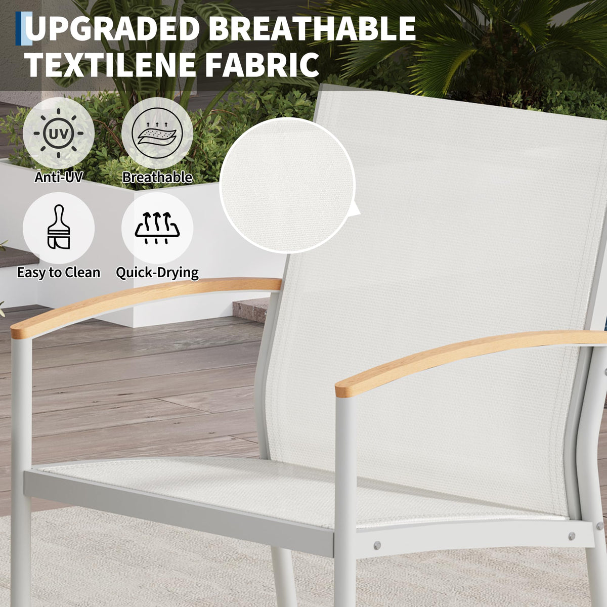 GarveeLife Patio Bistro Sets, 3 Piece Outdoor Conversation Set