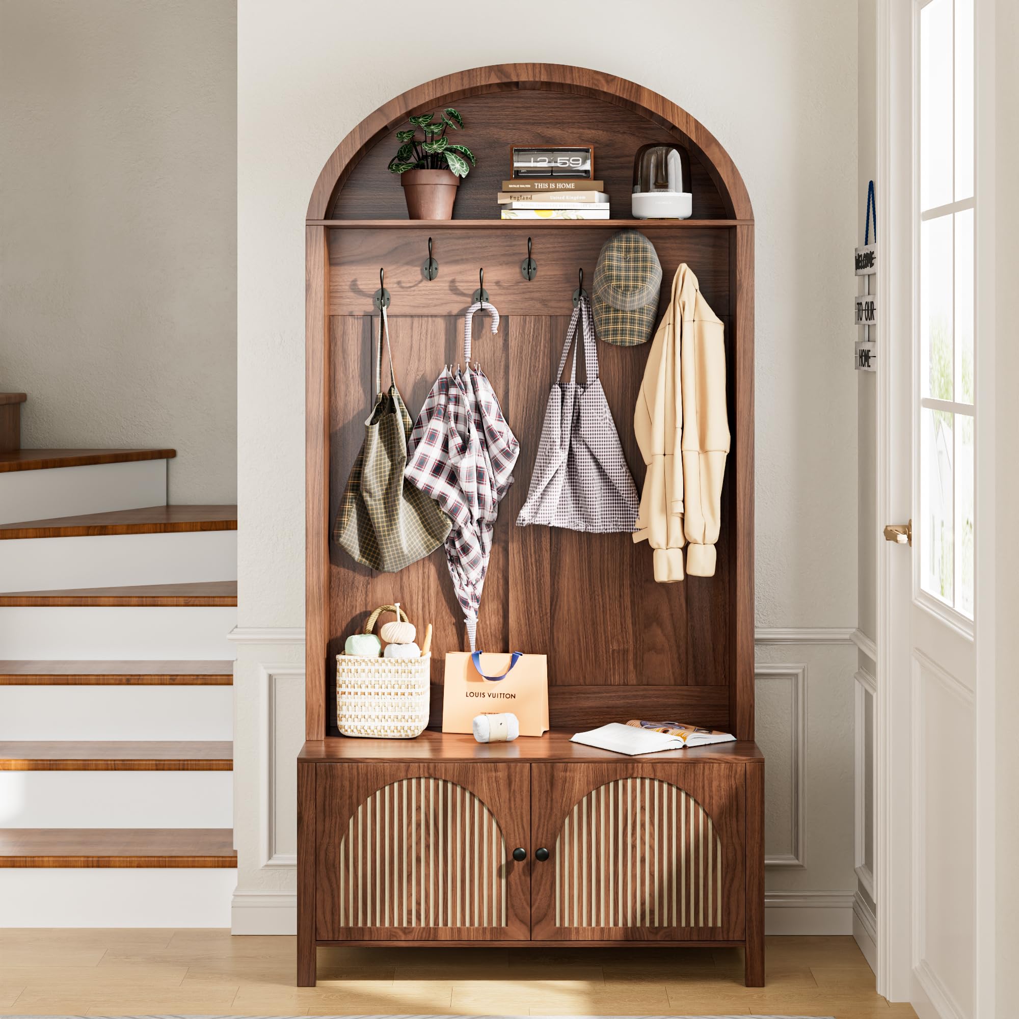 Hall Tree with Bench & Shoe Storage