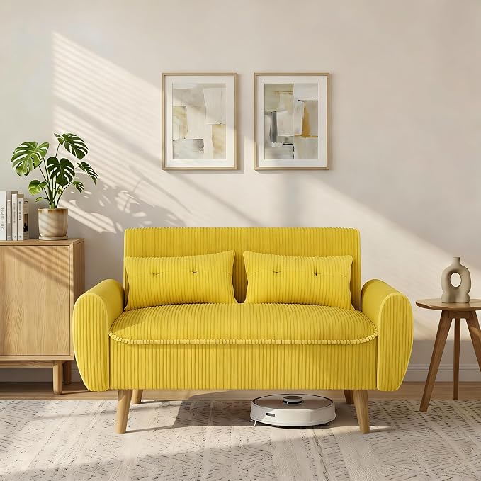 Compact Fabric Loveseat