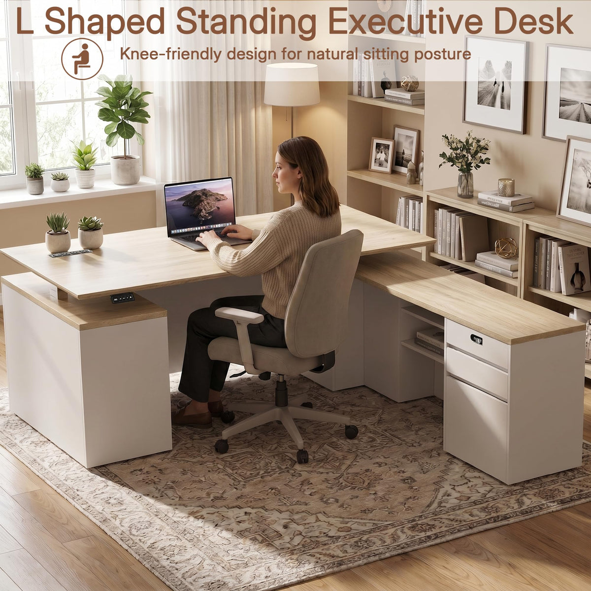 L-Shaped Electric Standing Desk