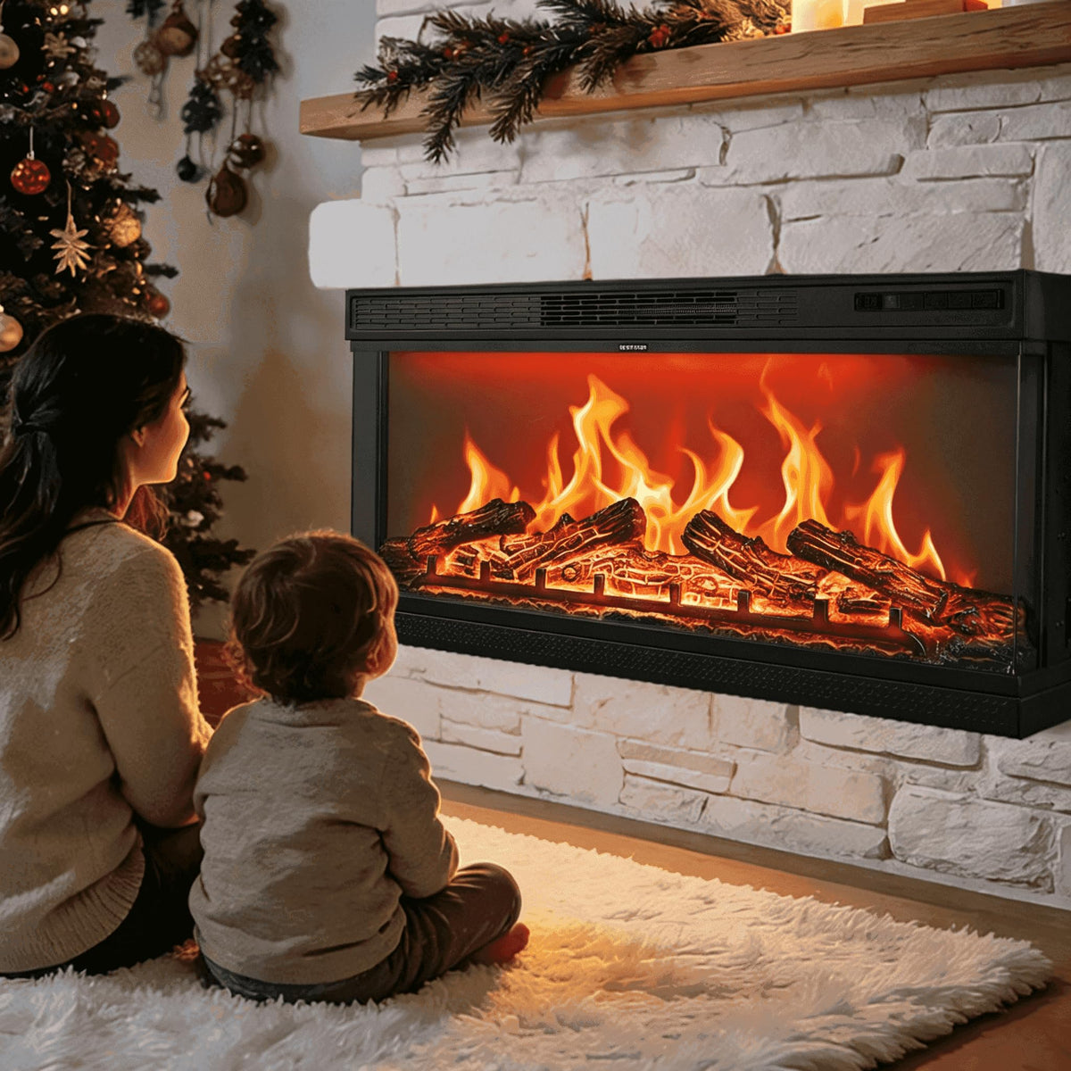 3-Sided Electric Fireplace Insert