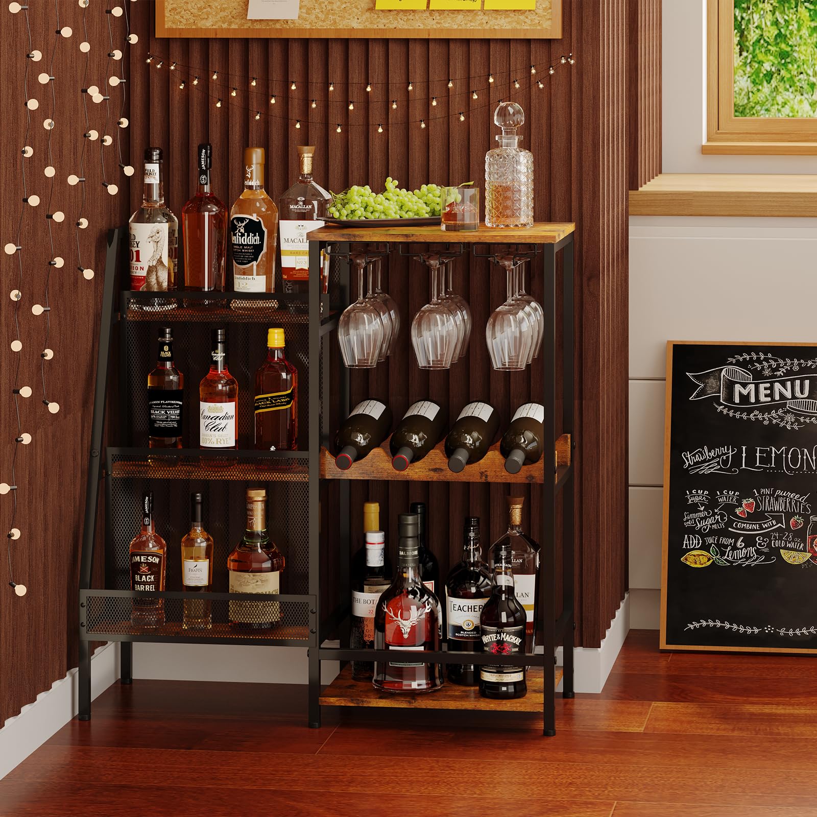 Wine Rack with Mini Bar Table