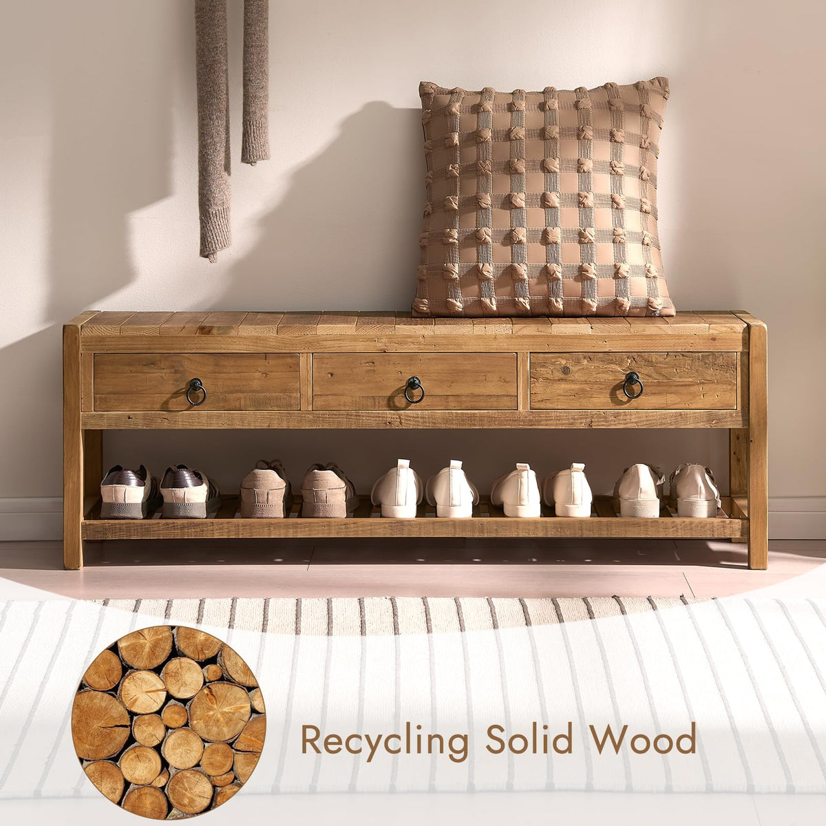 Reclaimed Wood Storage Bench