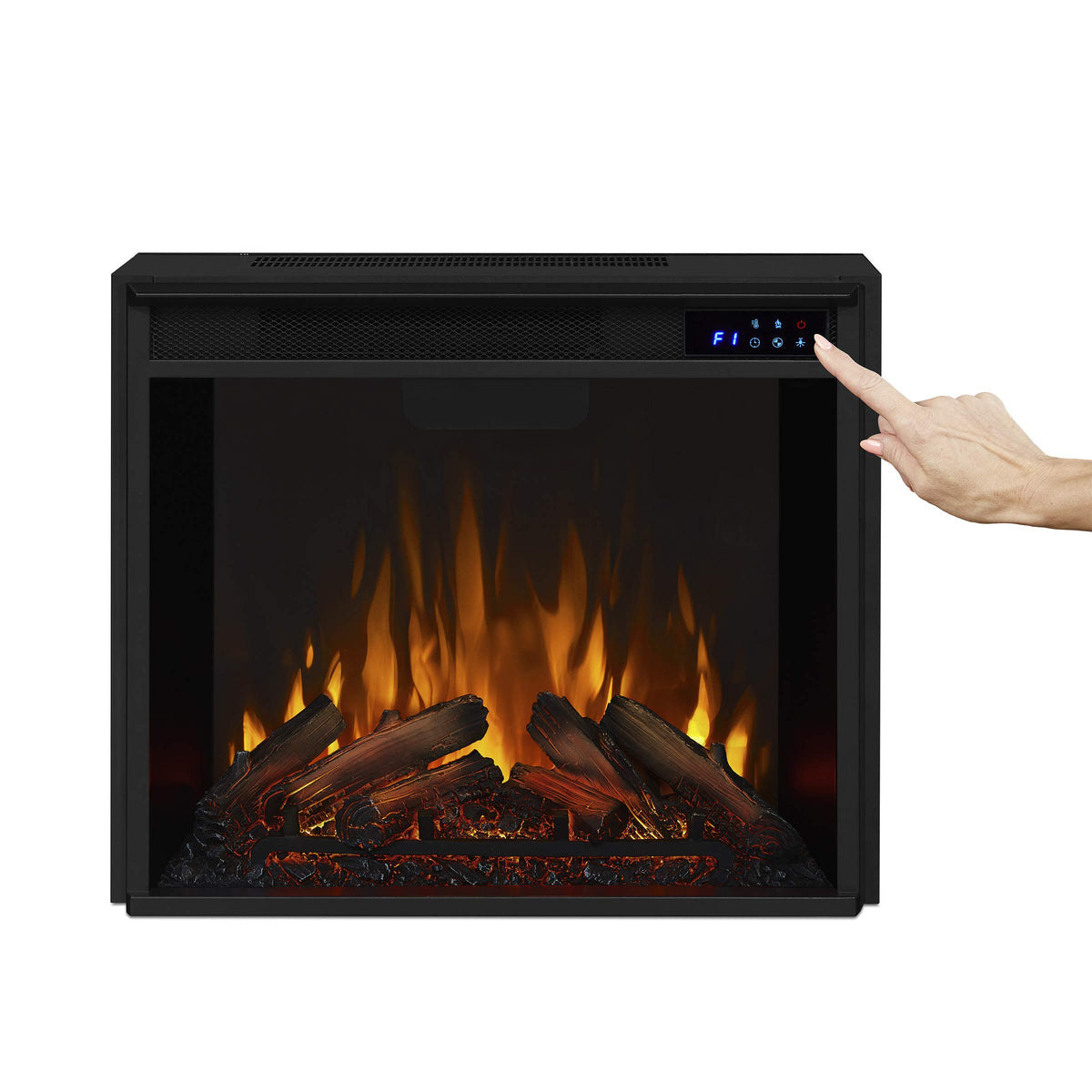 Real Flame Ashley 48" Electric Fireplace with Mantel for Living Room or Bedroom, Replaceable Fireplace Insert Heater, Realistic Log and Flame Effect, Remote Control, Timer