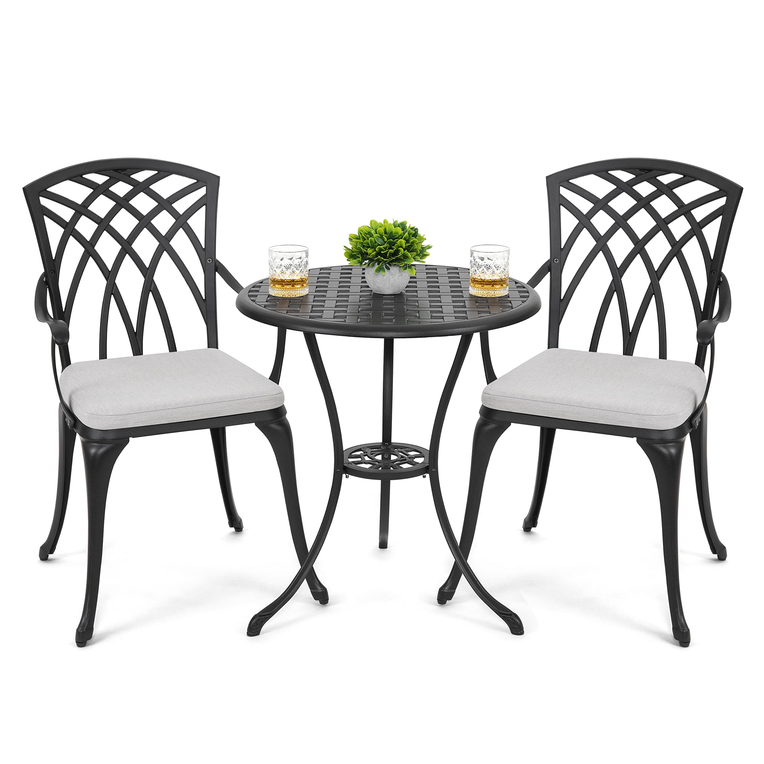 3-Piece Cast Aluminum Patio Bistro Set