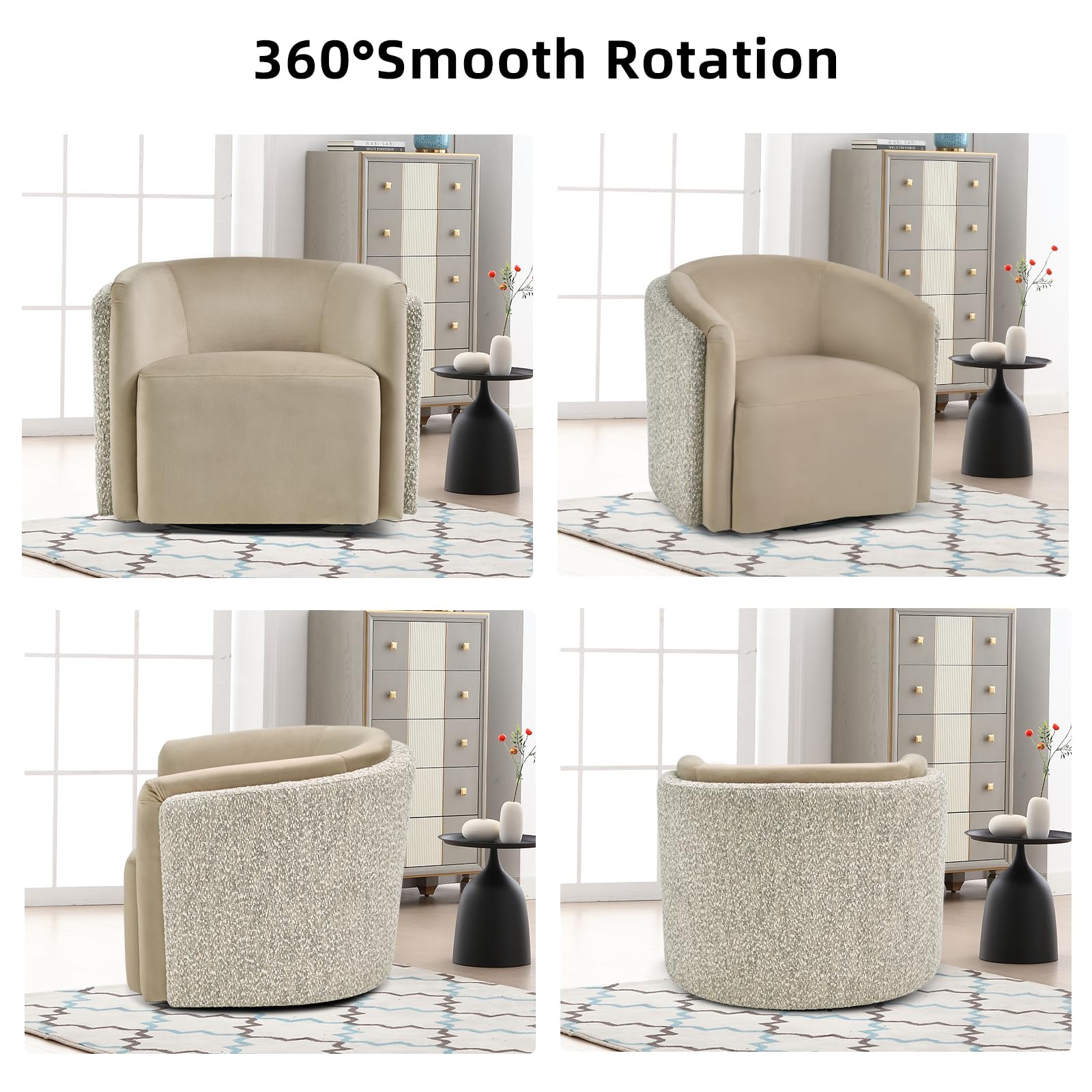 360° Swivel Barrel Accent Chair