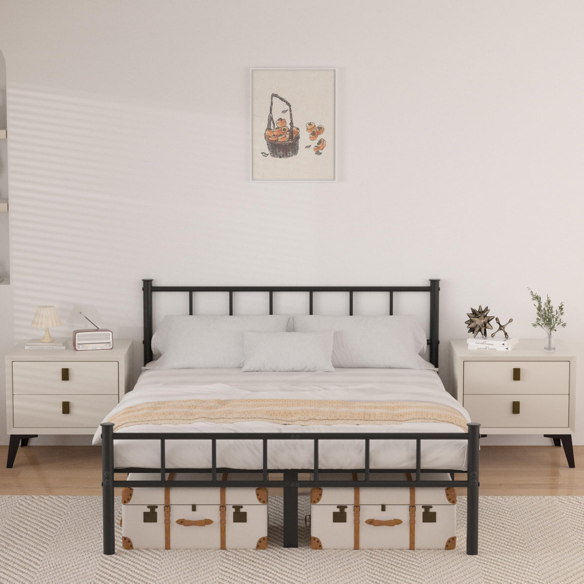 ZASHONT Full Bed Frame with Headboard,Steel Slat Support,Easy Assembly