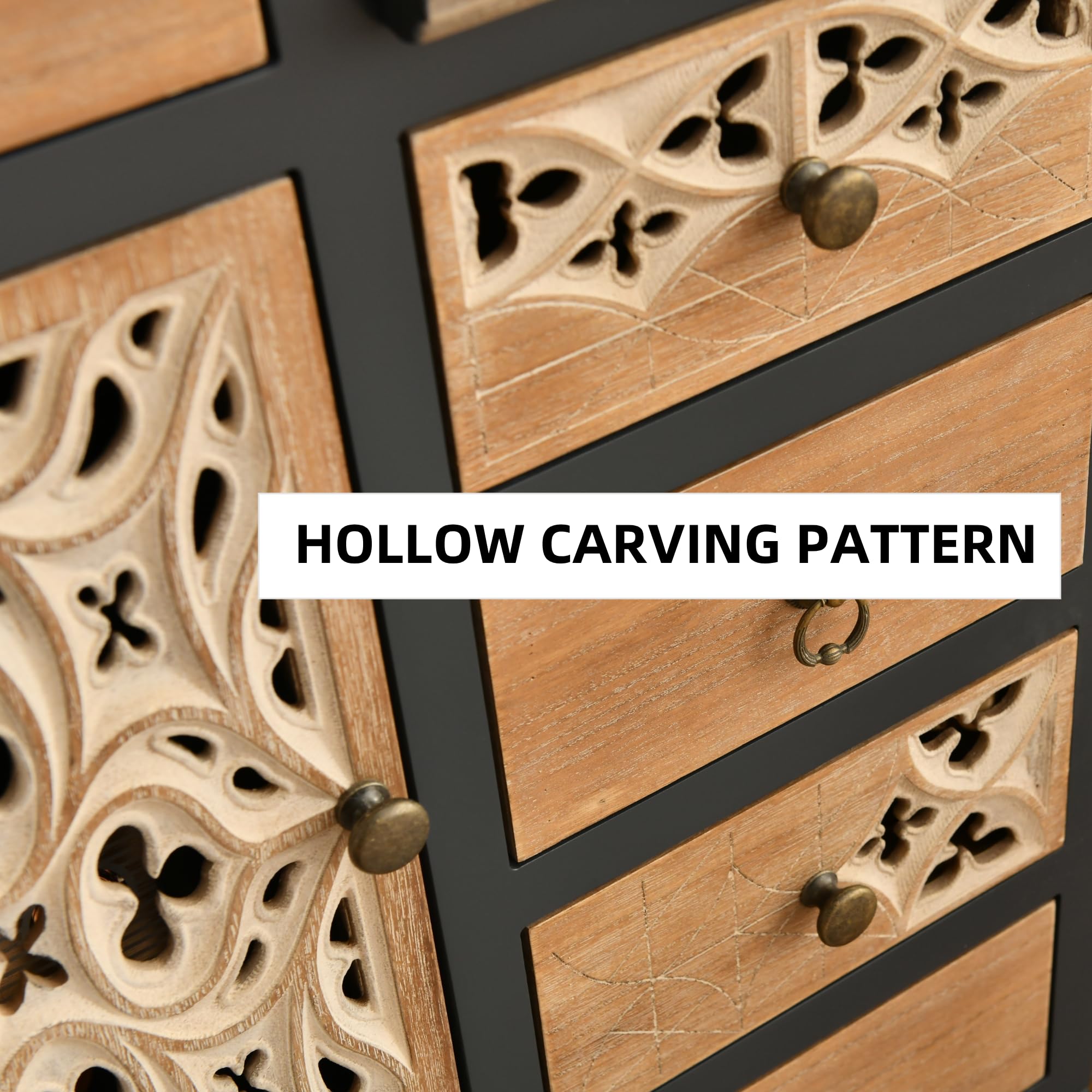 Farmhouse Accent Chest with Carved Door & 5 Drawers
