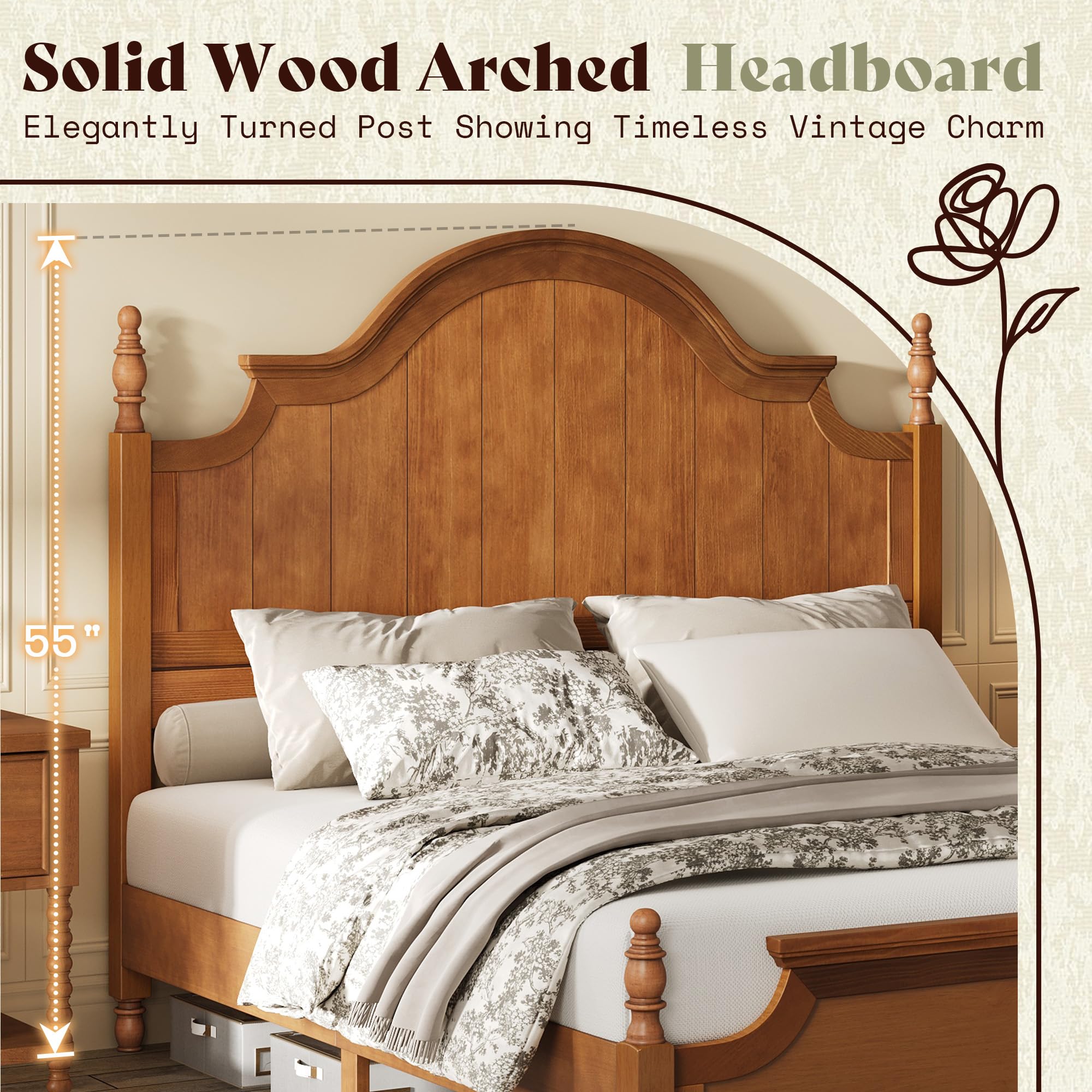 AMERLIFE 3-Piece Bedroom Set, California King, Brown