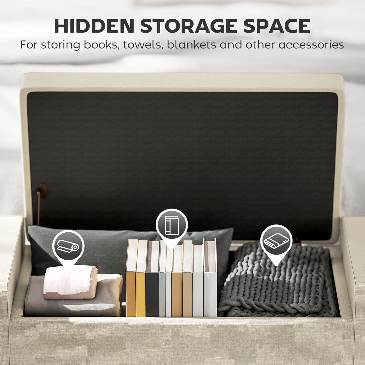Linen Storage Ottoman Bench