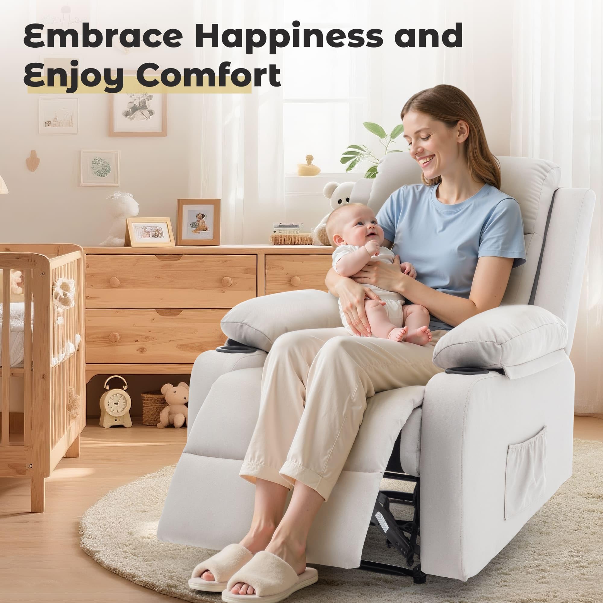 Small Space Recliner Chair with Adjustable Backrest
