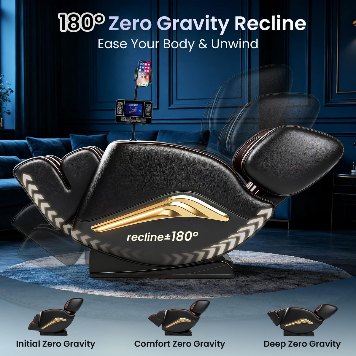 Massage Chair Full Body Zero Gravity Massage Chair with Back Cushion,Brown