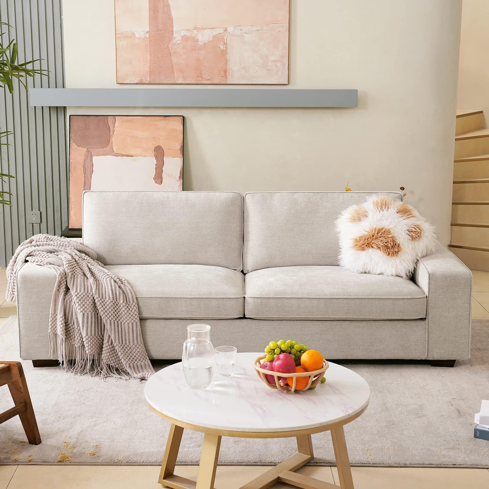 2-Seater Chenille Loveseat Sofa