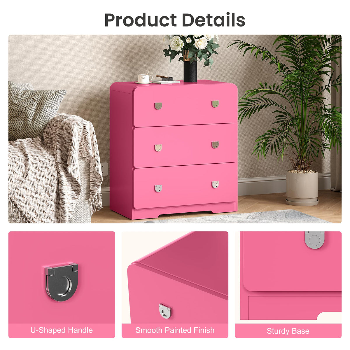 3-Drawer Nightstand
