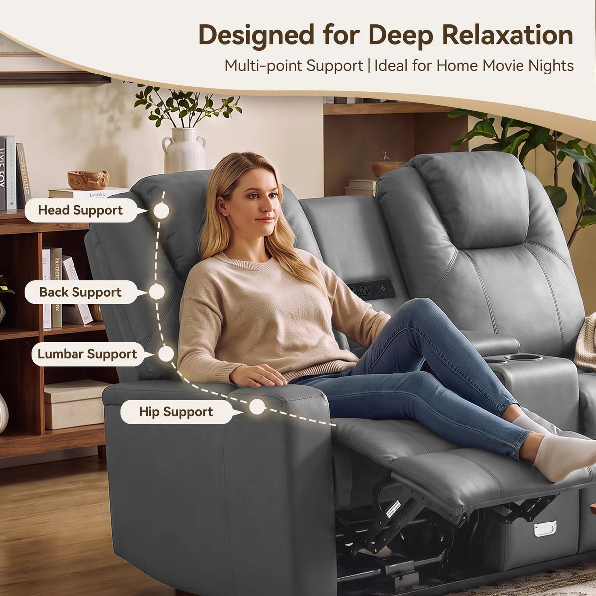 Manual Reclining Loveseat with Console