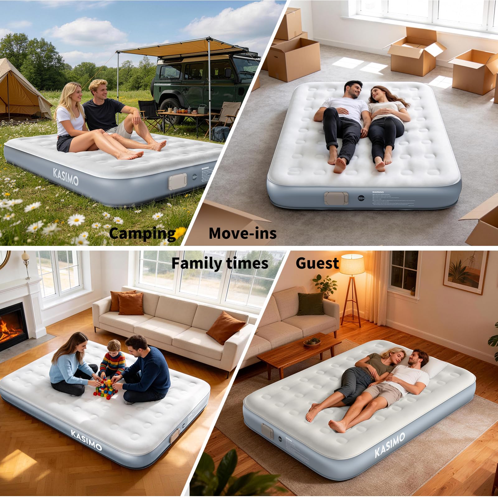 Queen Air Mattress with Built-In Battery Pump