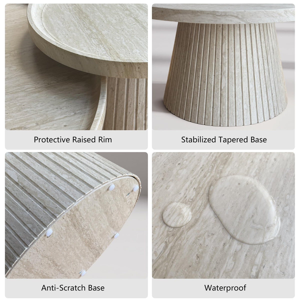 Faux Stone Nesting Coffee Tables