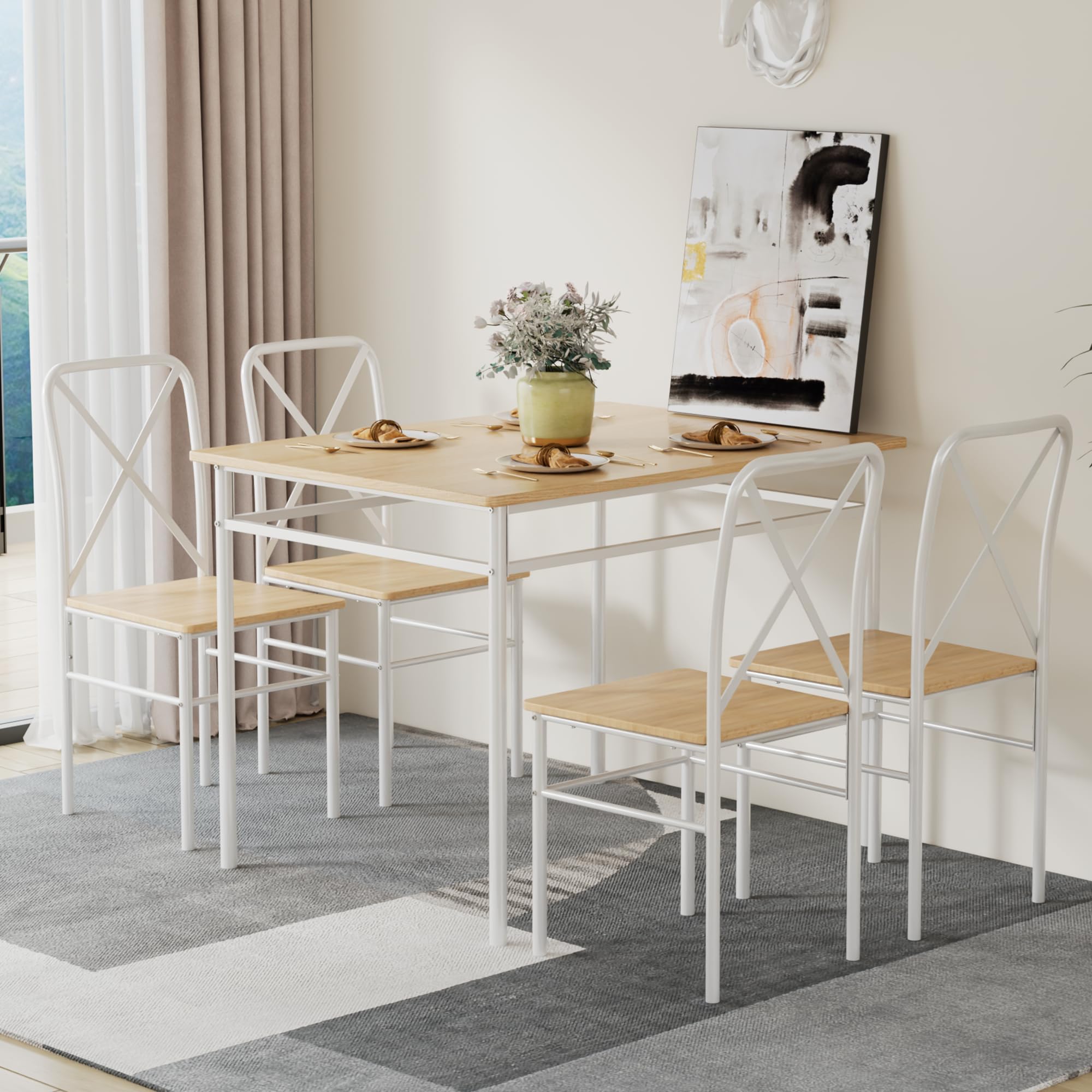 5-Piece Dining Table Set for 4
