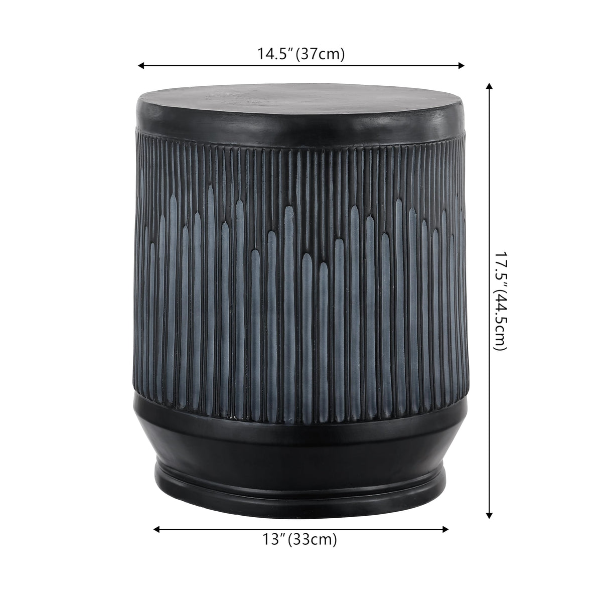 Ribbed Resin Drum Accent Table