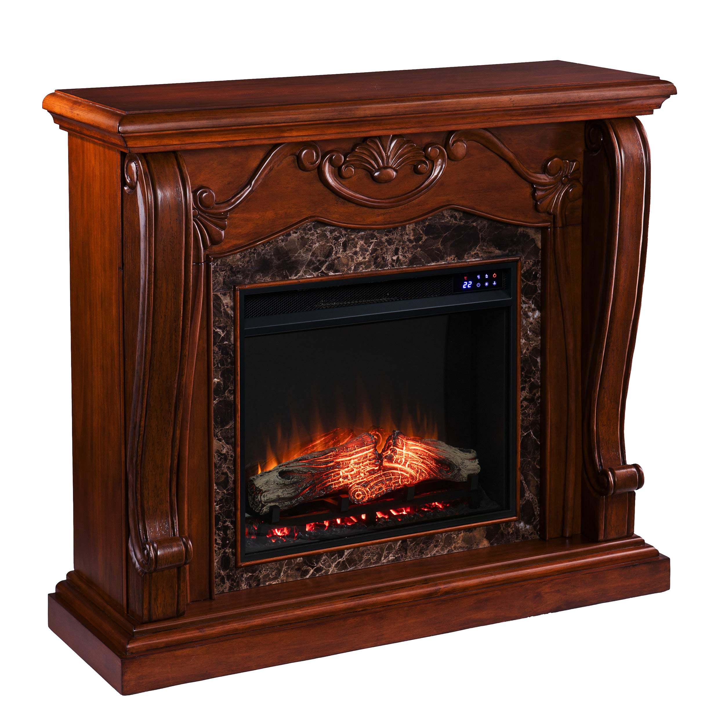 Victorian Electric Fireplace with Faux Marble