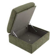 CHITA 34 Inch Upholstered Square Modular Storage Ottoman for Sectional Sofa,Storage Ottoman Footrest and Seat Cube for Living Room, Moss Green