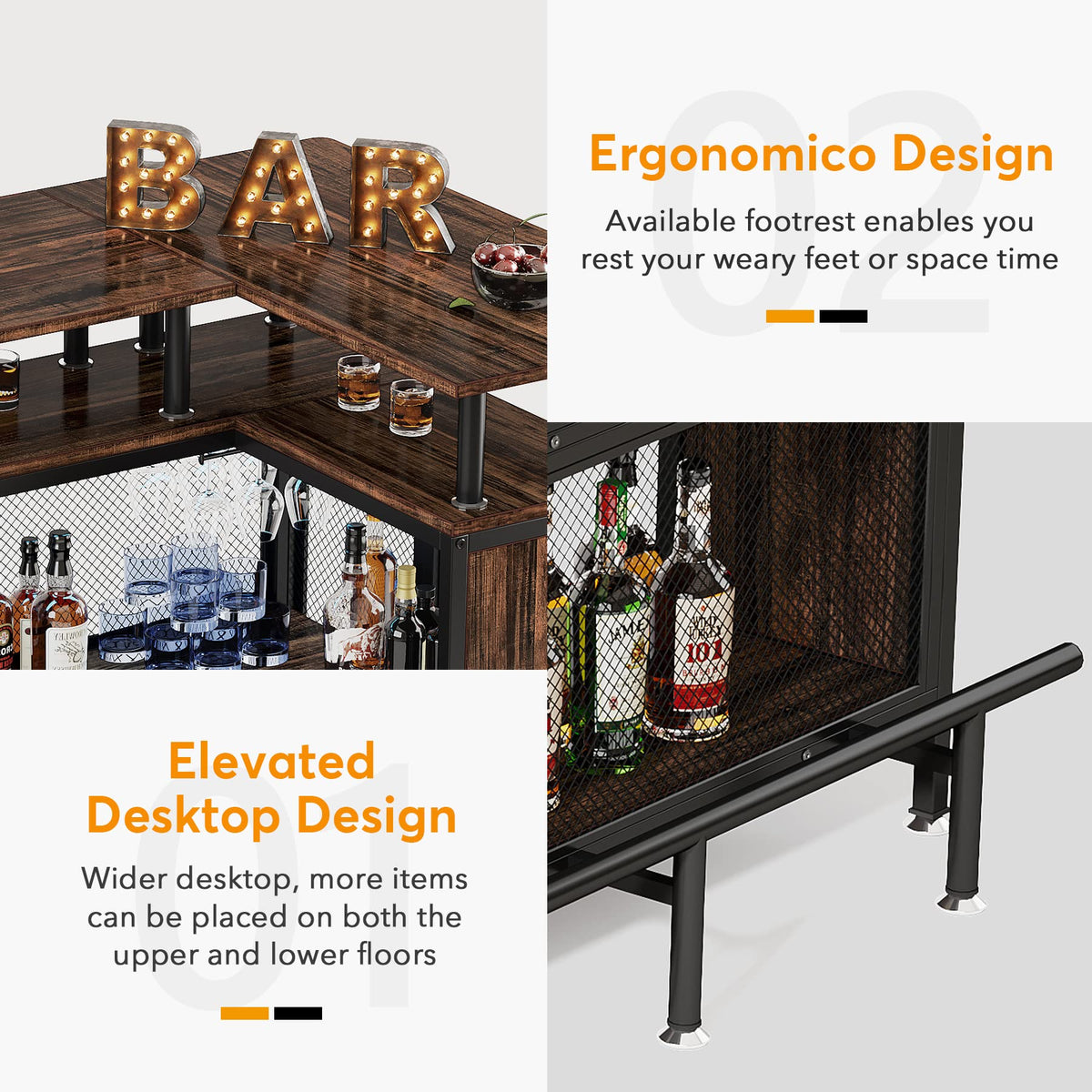 L-Shaped Home Bar Table