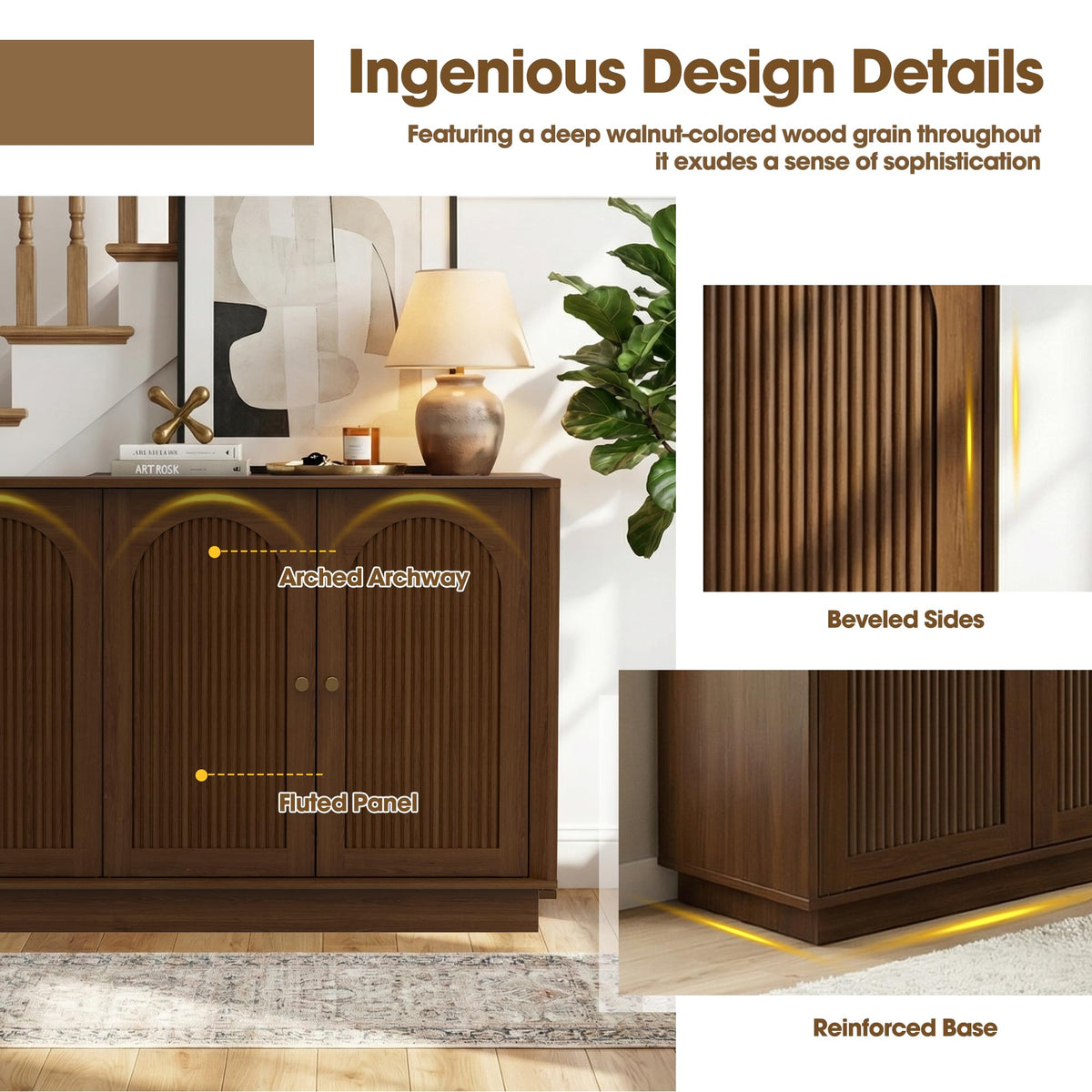 4-Piece Fluted Living Room Set