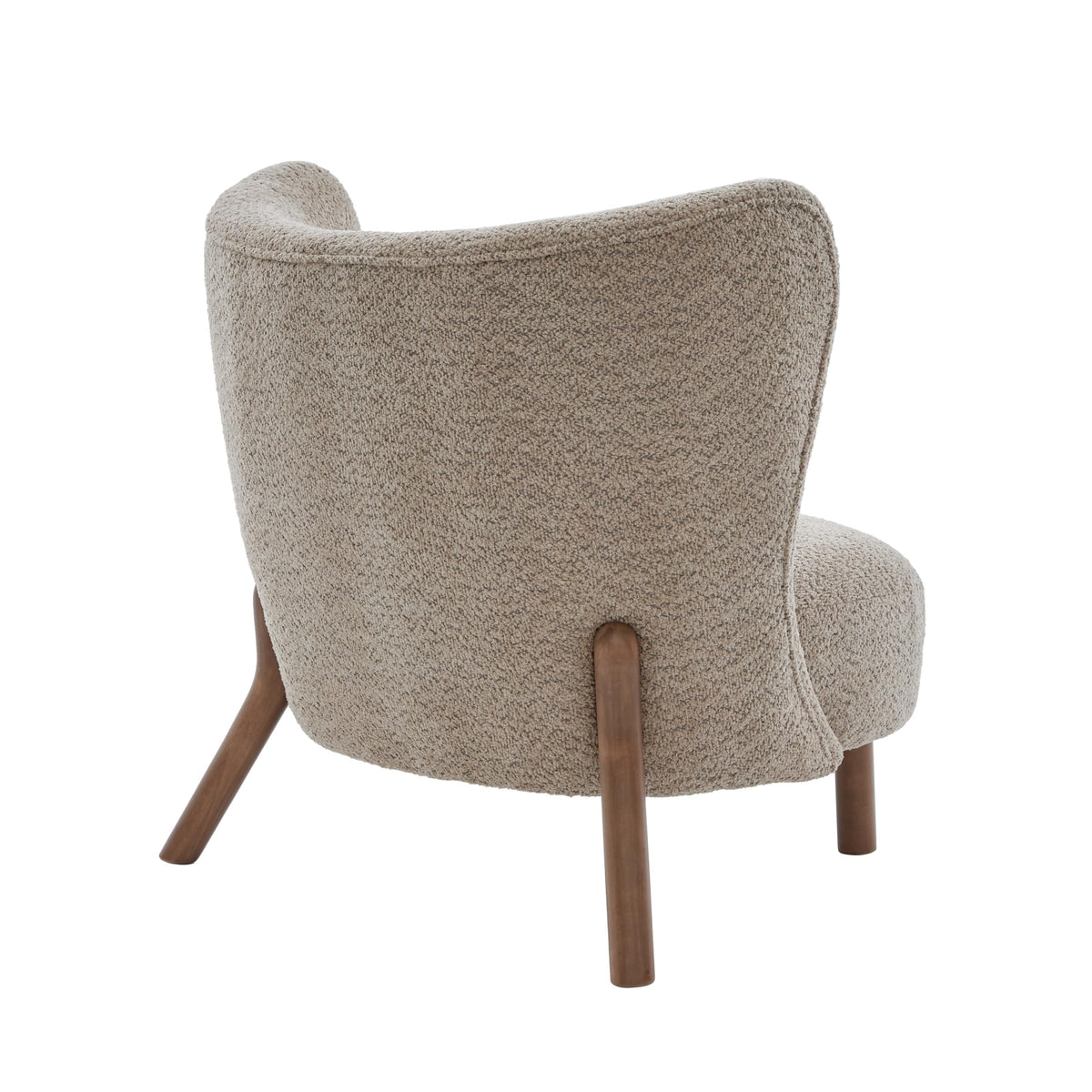 Christopher Knight Home Aurora Boucle Upholstered Wingback Accent Chair, Solid Wood Living Room Slipper Chair, Bedroom Comfy Reading Chair, Brown