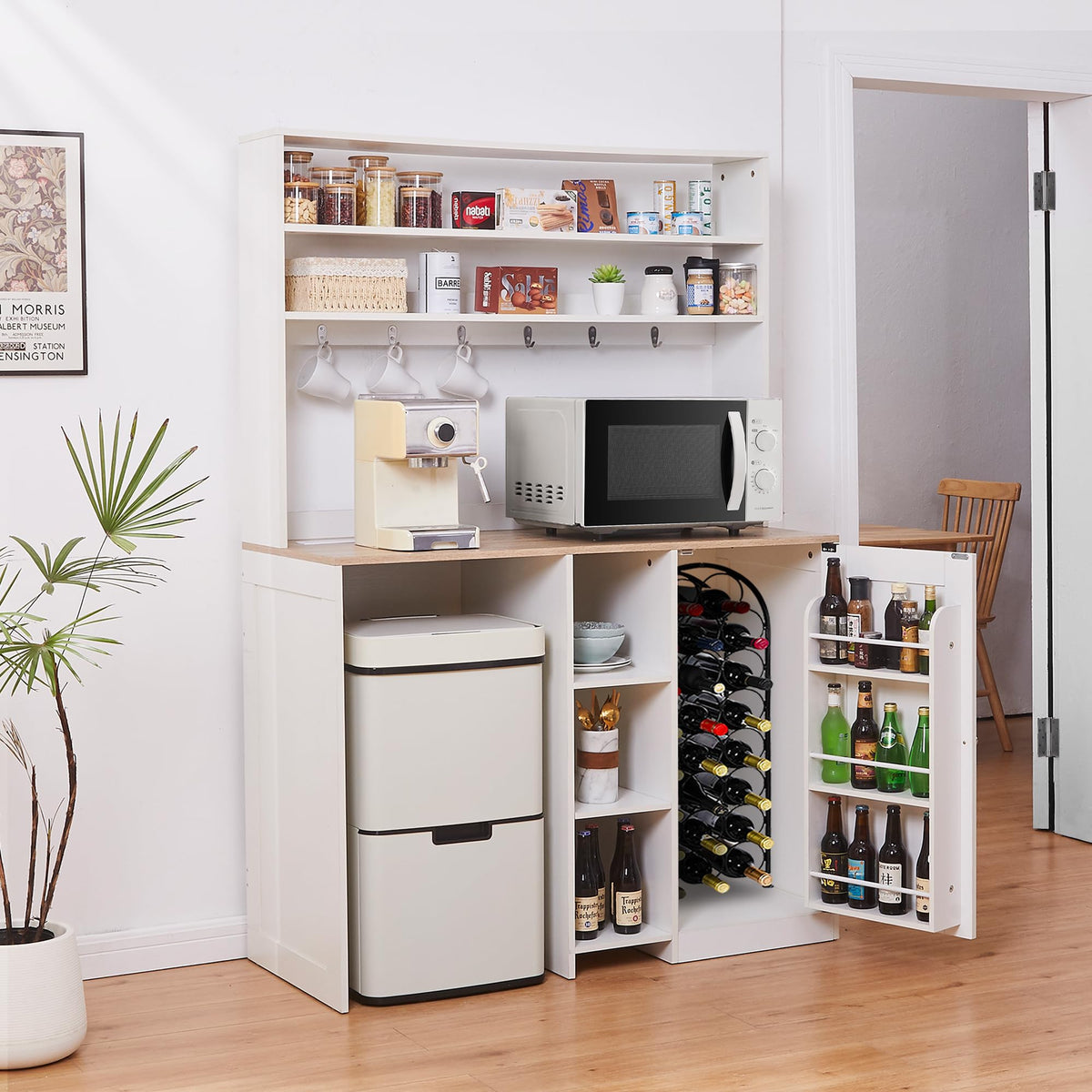 White Mini Fridge Bar Cabinet