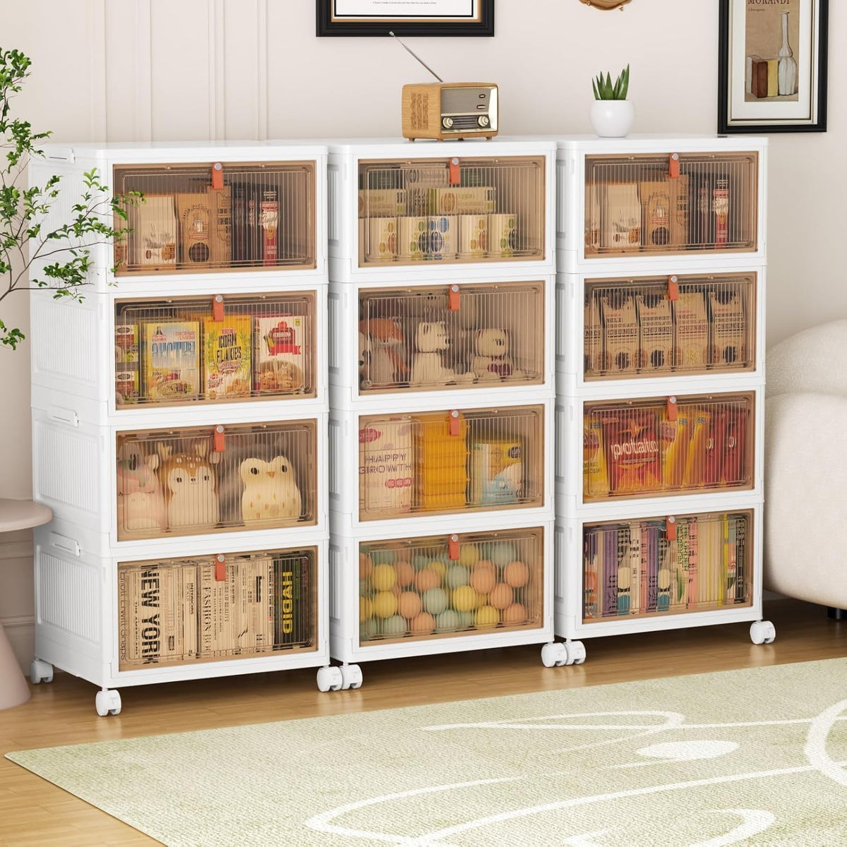4-Tier Stackable Storage Bins
