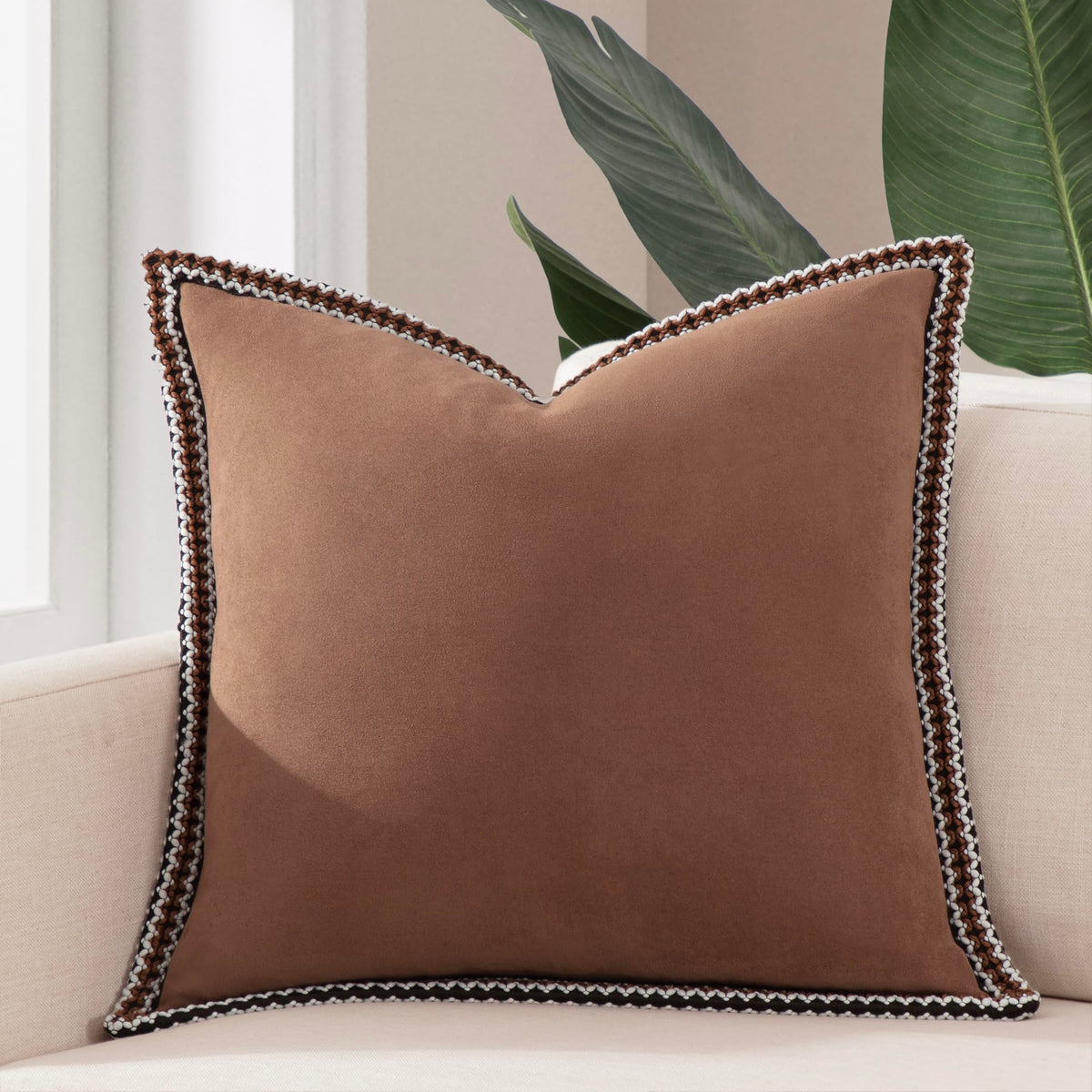 UGG Kirkwood Decorative Pillow for Sofa, 20" x 20", Brown (Chestnut)