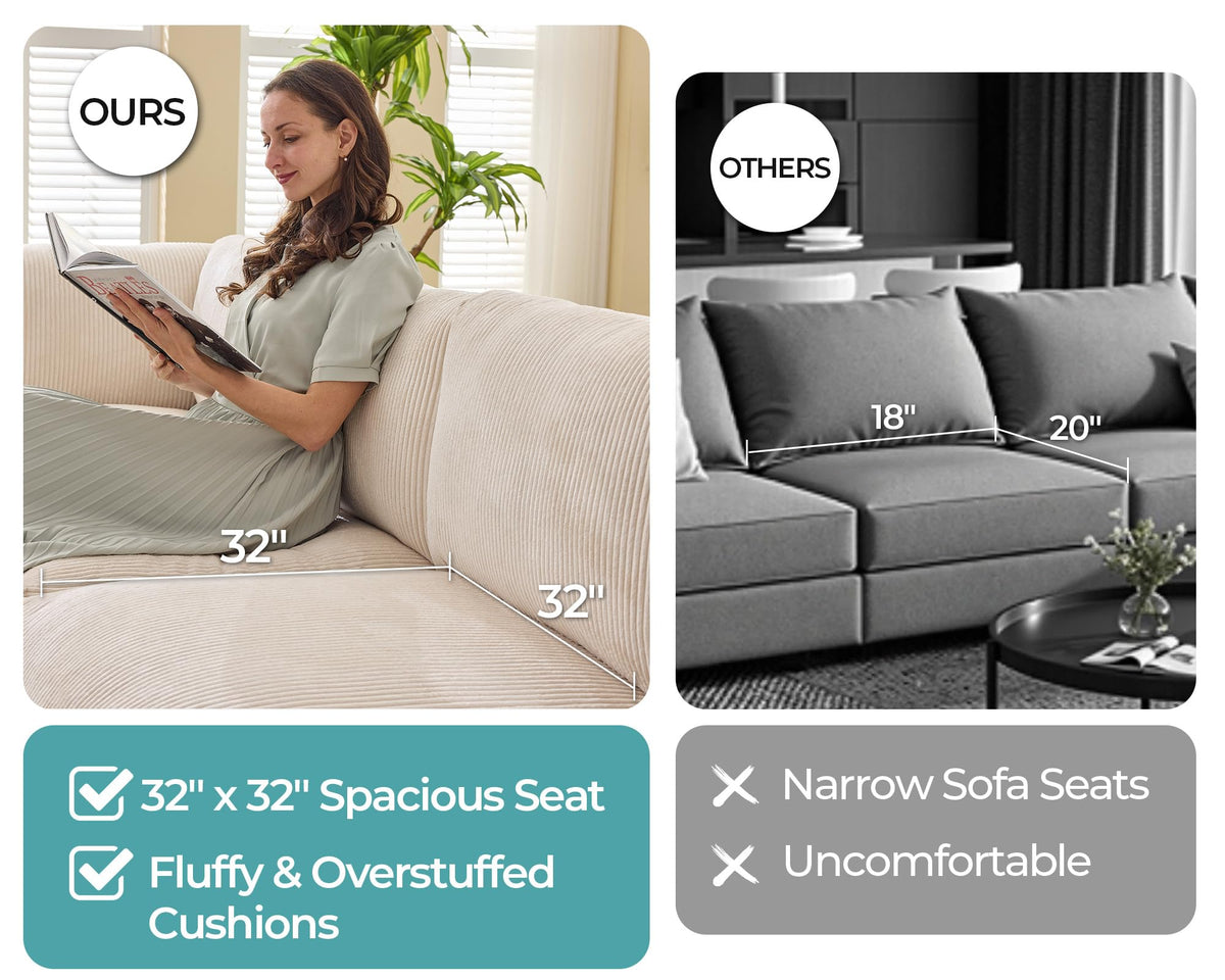 Modular Corduroy Sectional Sofa