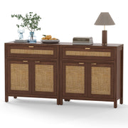 Rattan Sideboard Cabinet Set of 2