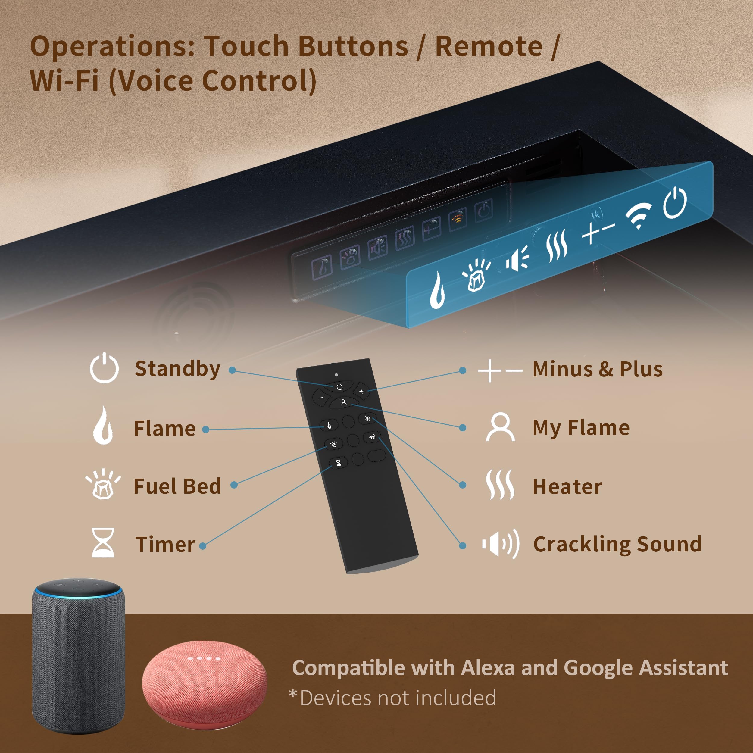 Smart Linear Electric Fireplace