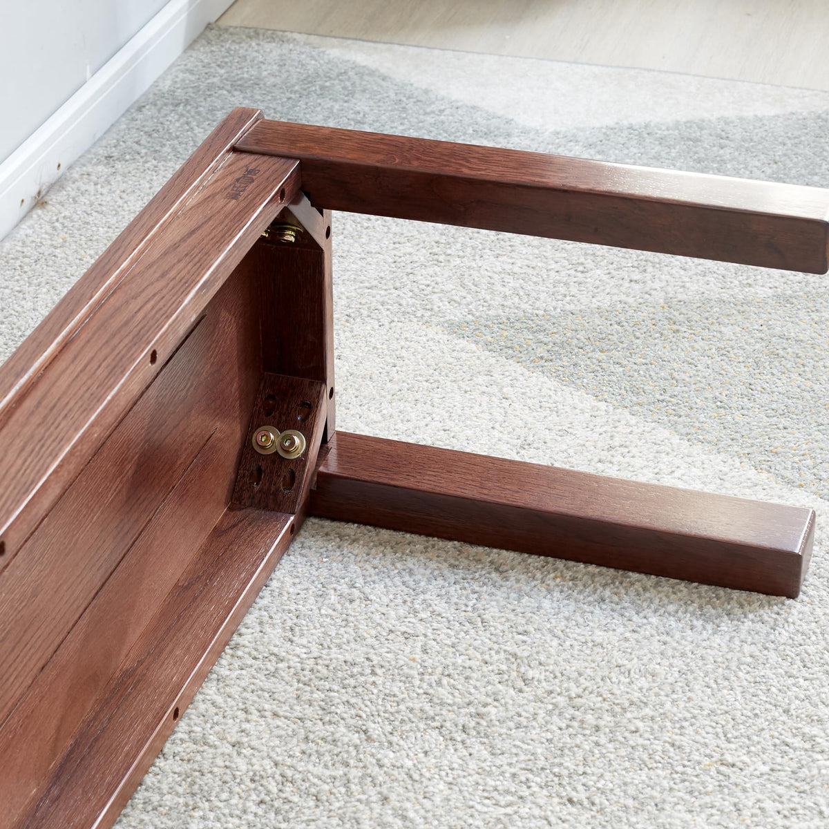 47.2" Solid Oak Wood Dining Bench, Walnut
