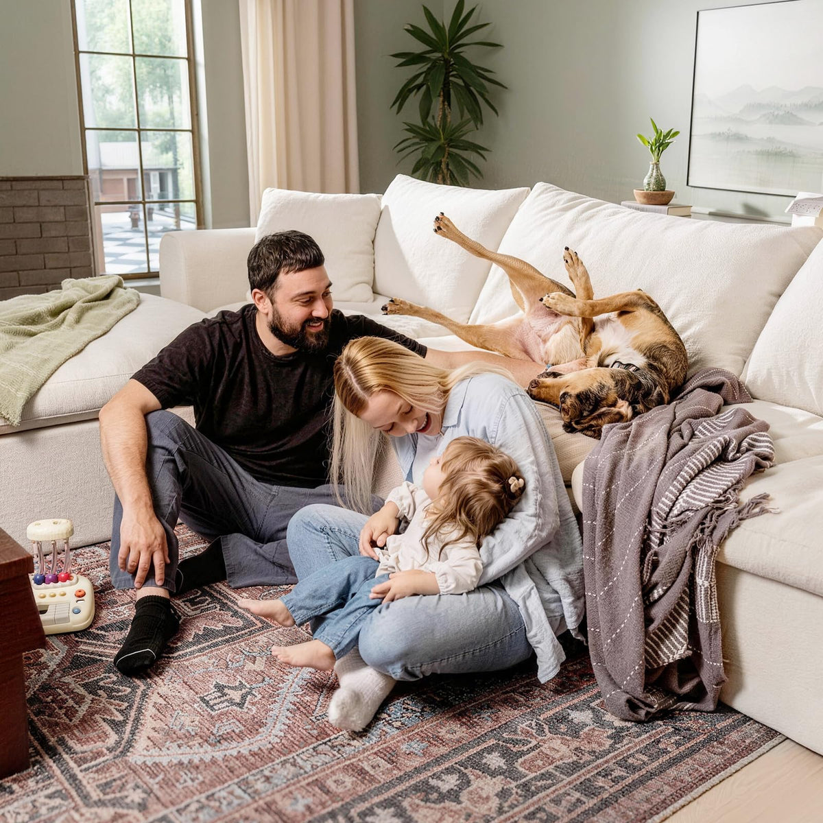 Beige Modular Sectional Sofa