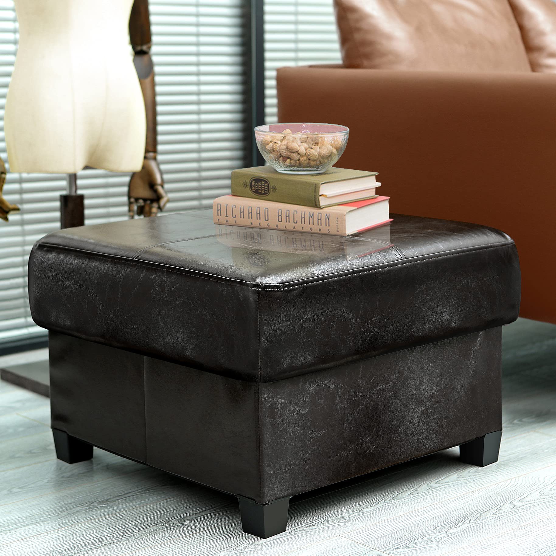 Foldable Storage Ottoman with Hidden Storage