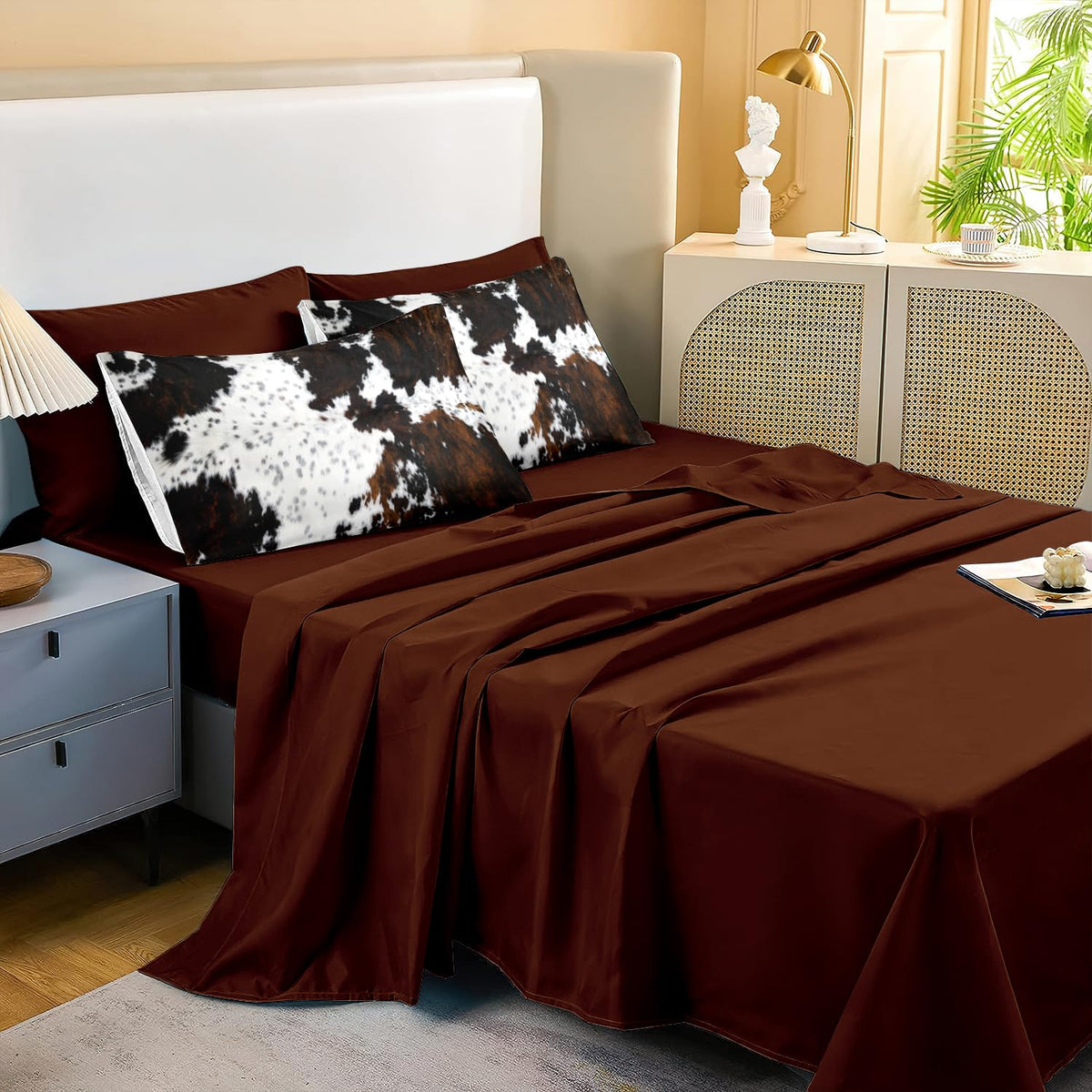 King Cow Print Comforter Set, 8 Pieces