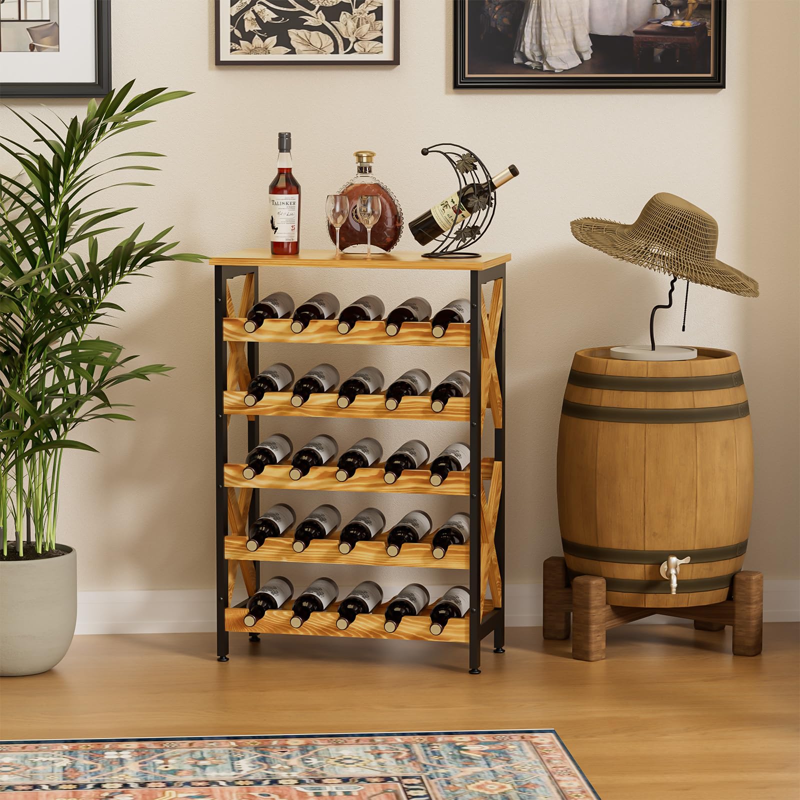 25-Bottle Freestanding Wine Rack