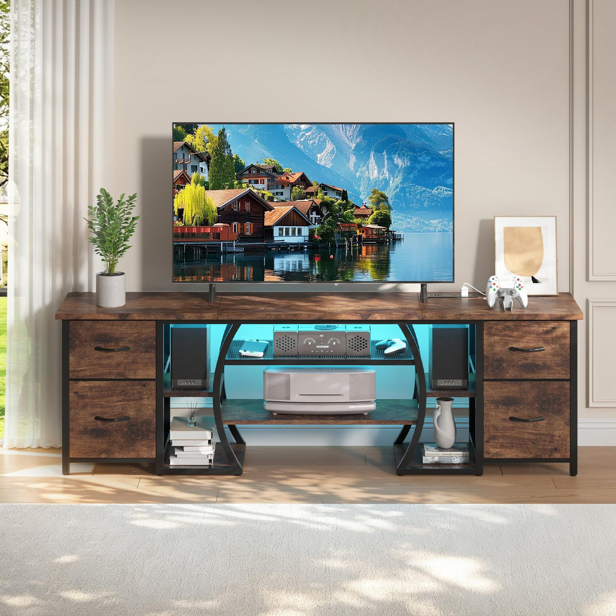 LED TV Stand with Power Outlets