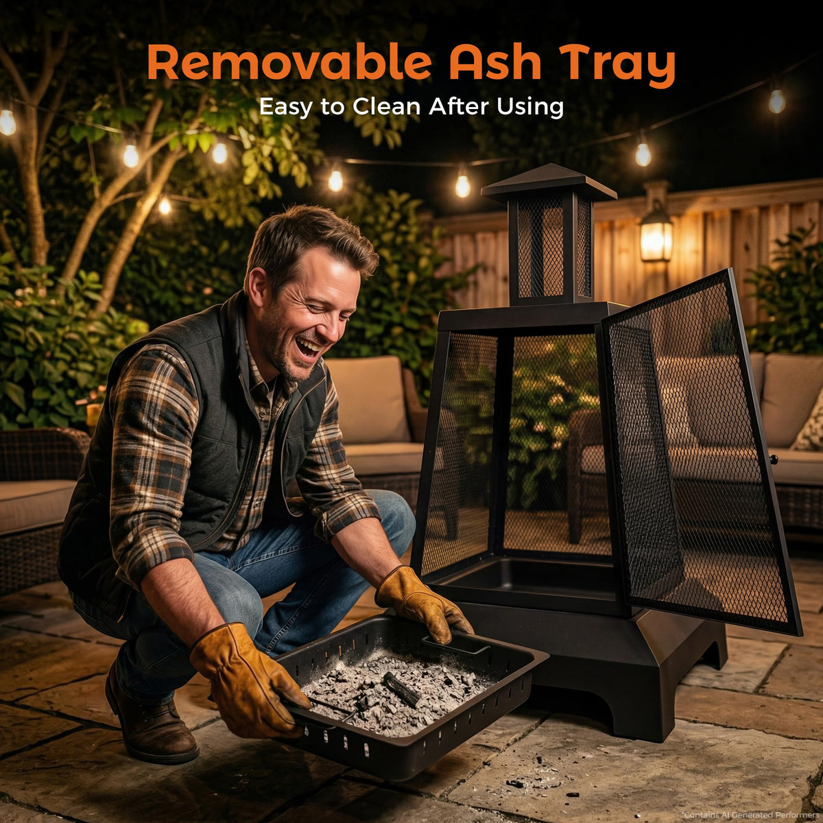 Square Wood-Burning Fire Pit