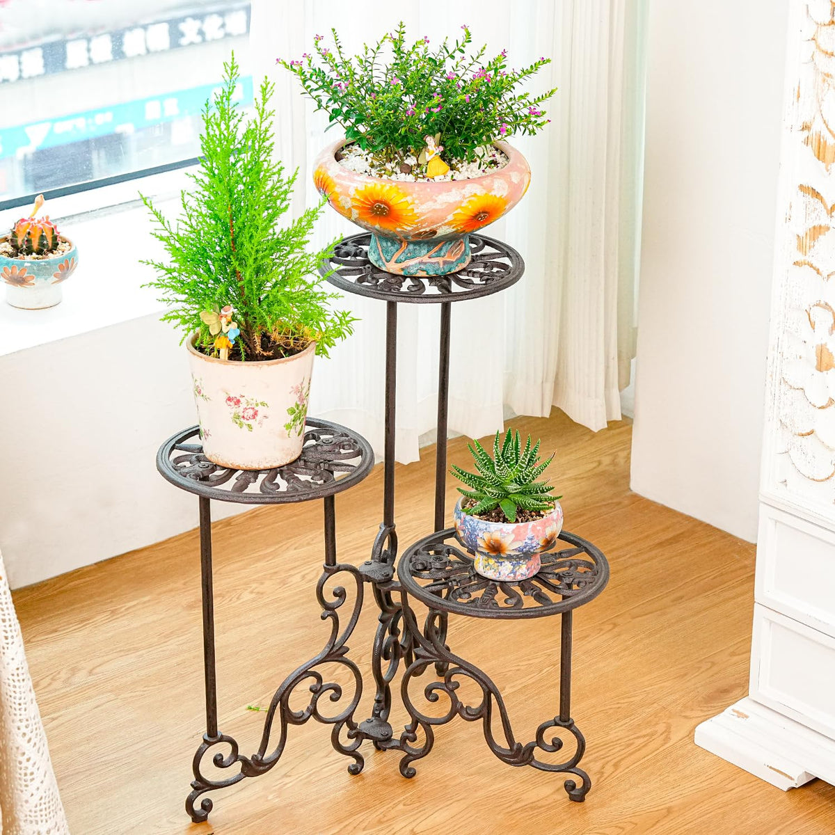 3-Tier Cast Iron Plant Stand