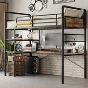 Twin Loft Bed with L-Shaped Desk