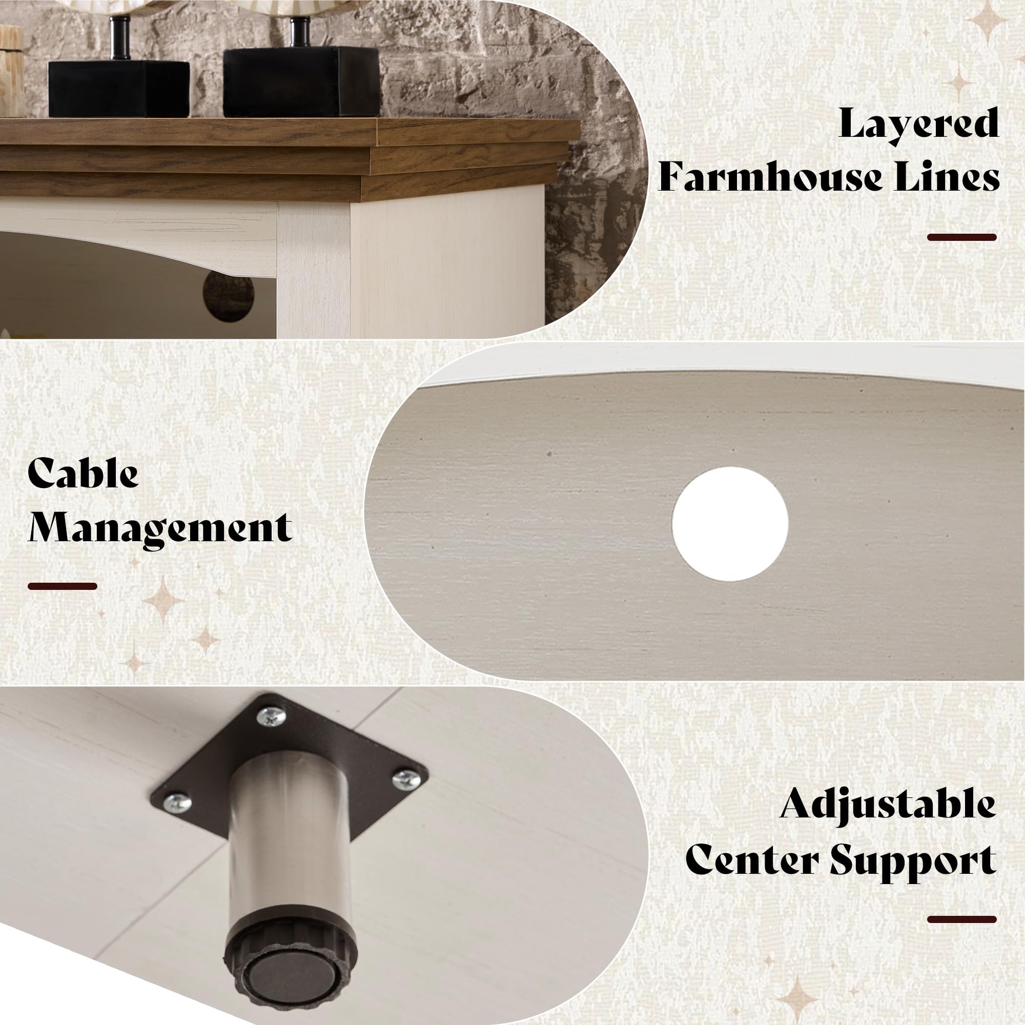 70" Farmhouse Fireplace TV Stand with Storage – Fits TVs up to 80"