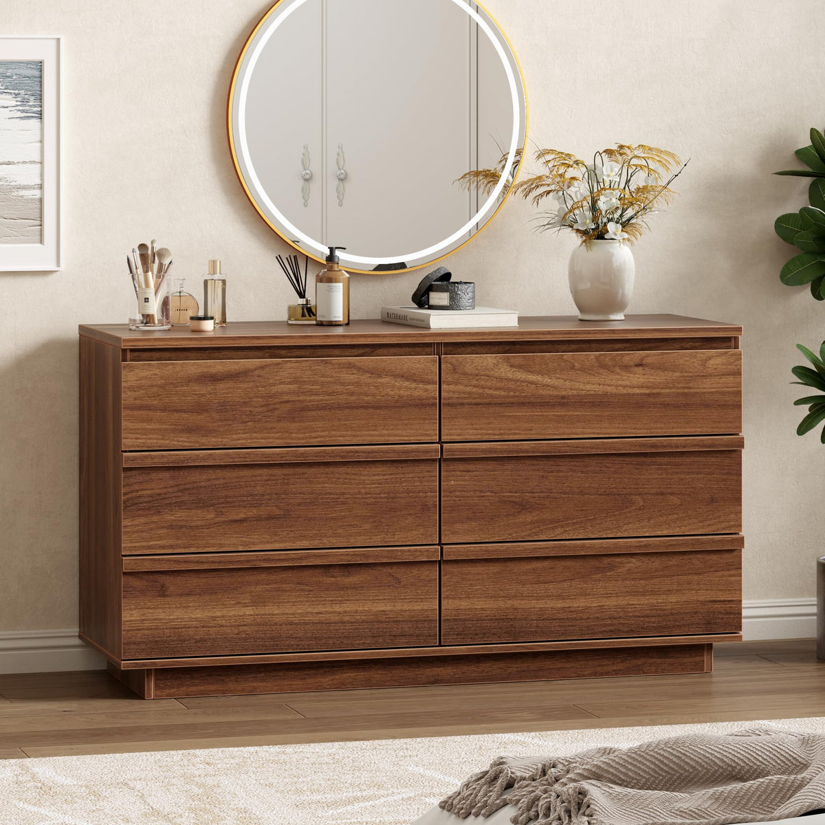 Cherry Walnut 6-Drawer Dresser